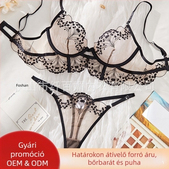 Gyári Külkereskedelmi Hot Selling Csipke Szexi Francia Fehérnemű Szett egyenruha Szexi Fekete Kísértés Ultravékony Tiszta Hálószövet