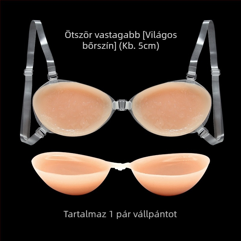Készleten lévő világos színű, fodros szilikon melltartóbetétek, láthatatlan melltartó esküvői ruhákhoz és úszáshoz, vízálló és vastagított az extra védelem érdekében.