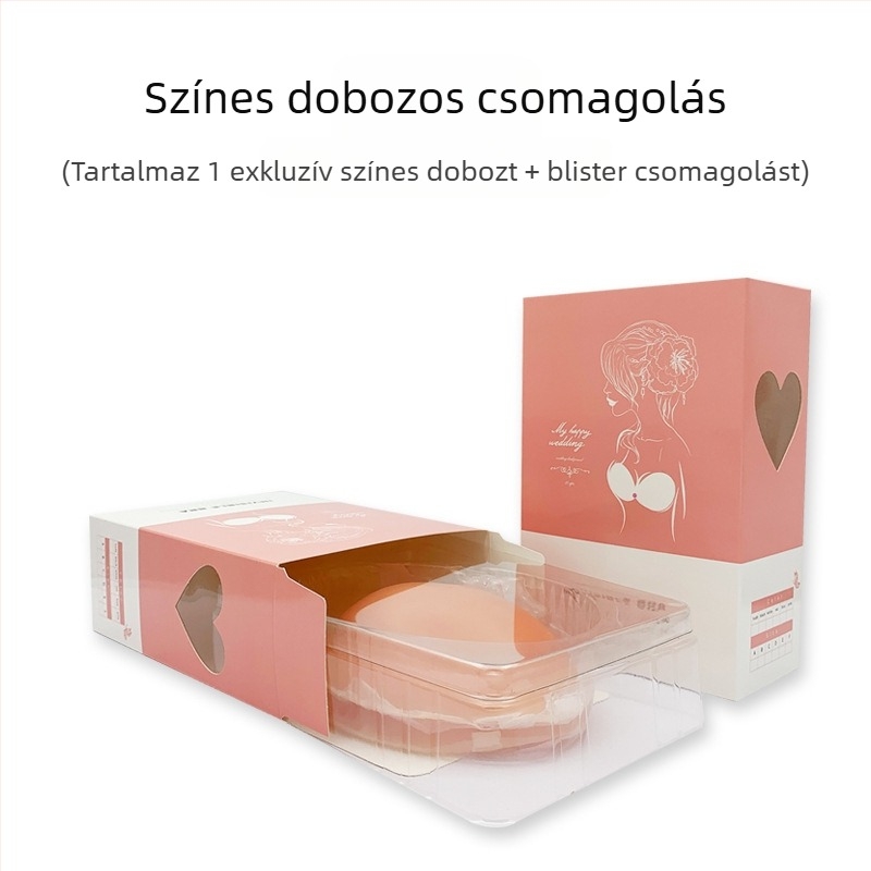 Készleten lévő világos színű, fodros szilikon melltartóbetétek, láthatatlan melltartó esküvői ruhákhoz és úszáshoz, vízálló és vastagított az extra védelem érdekében.