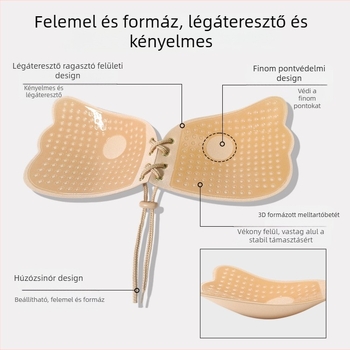 Cross-Border Goddess Wings mellkaspántos, húzózsinóros, láthatatlan, varrás nélküli menyasszonyi ruha, pánt nélküli melltartó