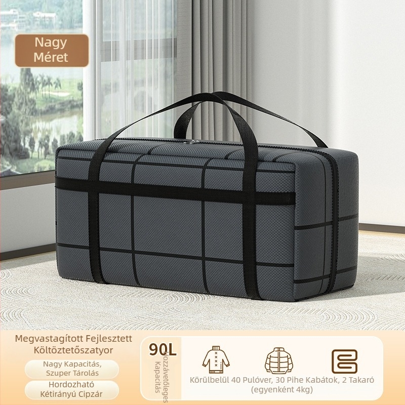 Új, vastagított, szupercsapágyas, por- és nedvességálló kompozit anyagból készült tárolótáska a kényelmes, kidolgozott paplanruhák és mindennapi cikkek tárolására