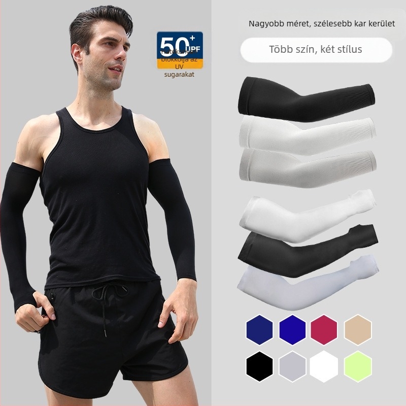 Napvédő jégvédő ujjak Férfi plus size jégselyem ujjak Laza ujjak műtrágyával a lélegzőképesség és az UV-védelem fokozása érdekében Kültéri kerékpározás