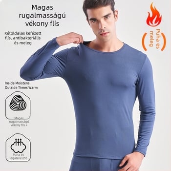 Férfi antibakteriális vékony polár őszi ruhák és nadrágok Shuyi öltöny Nagy rugalmasságú kétoldalas csiszolású antibakteriális termo alsónemű