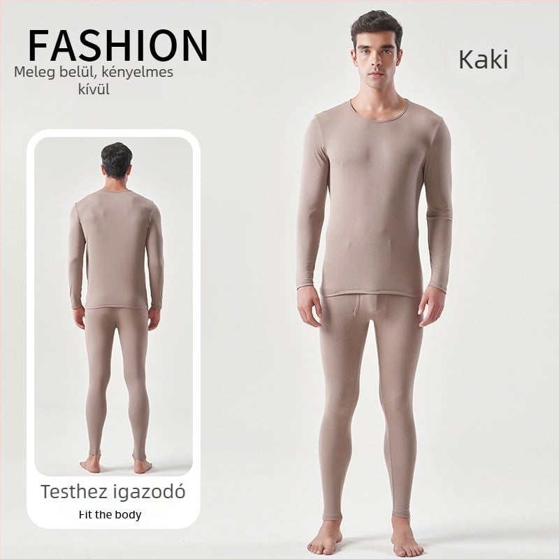 Férfi antibakteriális vékony polár őszi ruhák és nadrágok Shuyi öltöny Nagy rugalmasságú kétoldalas csiszolású antibakteriális termo alsónemű
