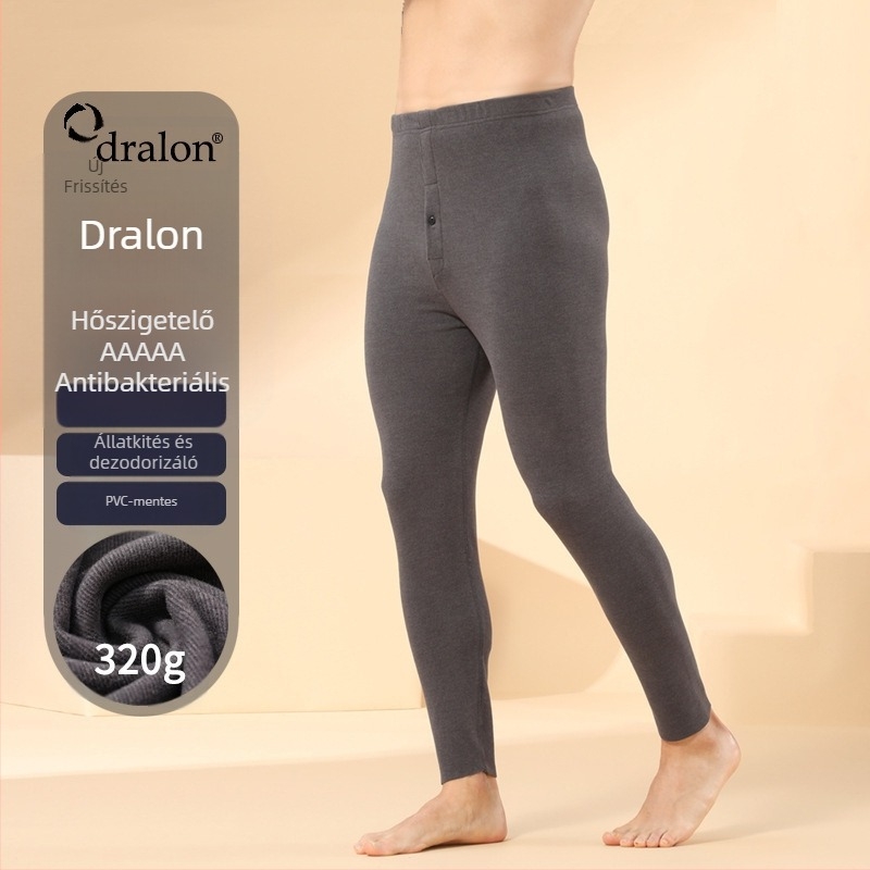 Férfi kétoldalas valódi bársony meleg nadrág, polár béléssel, vastagított hosszú alsó őszi-téli antibakteriális fűthető férfi antibakteriális leggings