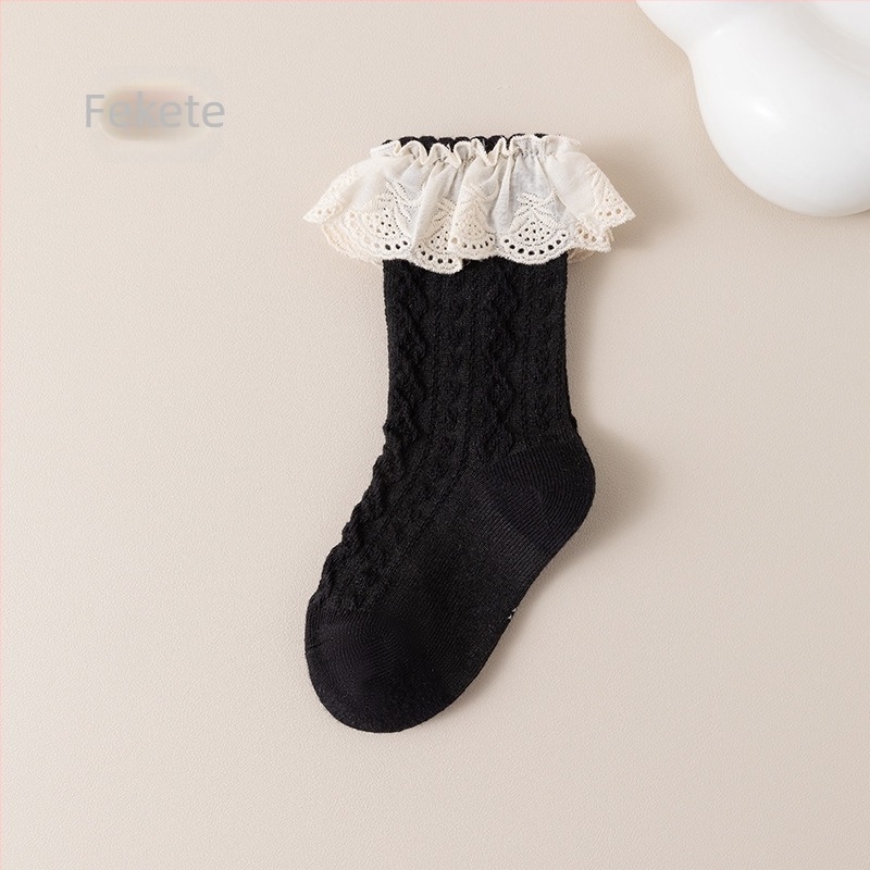 Babazoknik Tavaszi és őszi gyerekzoknik Csipkés zoknik A kategória Pamut lábszárközépig érő zoknik Lányzoknik Csecsemőknek 0-5 éves korig