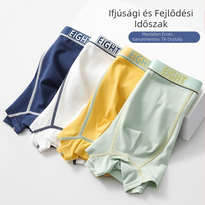 Új férfi alsónemű pamut A osztályú pamut boxeralsó plus size középmagas derekú gyorsan száradó négyszögletes lélegző férfi alsónemű fejrész