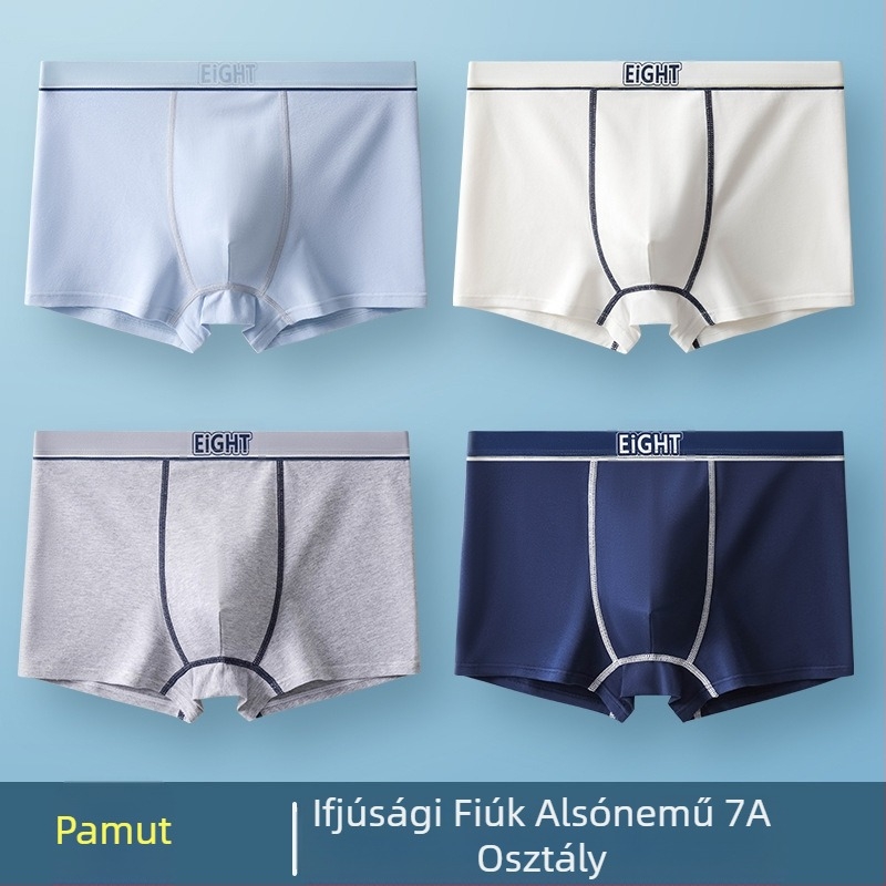 Új férfi alsónemű pamut A osztályú pamut boxeralsó plus size középmagas derekú gyorsan száradó négyszögletes lélegző férfi alsónemű fejrész