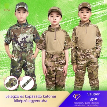 Gyermek terepszínű öltöny, férfi nyári taktikai békaöltöny, diákoknak, óvodásoknak, nyári táborokhoz, katonai kiképzéshez, ruházati gyártók nagykereskedelemben