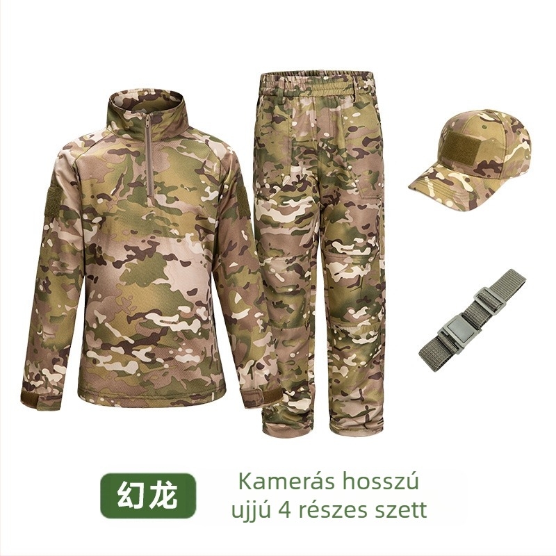 Gyermek terepszínű öltöny, férfi nyári taktikai békaöltöny, diákoknak, óvodásoknak, nyári táborokhoz, katonai kiképzéshez, ruházati gyártók nagykereskedelemben