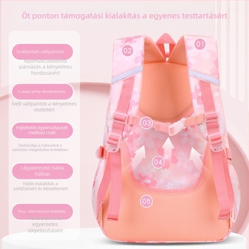 Ultrakönnyű gyermek általános iskolai táska lányoknak, aranyos, divatos, lányos stílusú, tehercsökkentő, nagy kapacitású hátizsák nagykereskedelemben