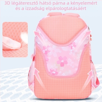 Ultrakönnyű gyermek általános iskolai táska lányoknak, aranyos, divatos, lányos stílusú, tehercsökkentő, nagy kapacitású hátizsák nagykereskedelemben