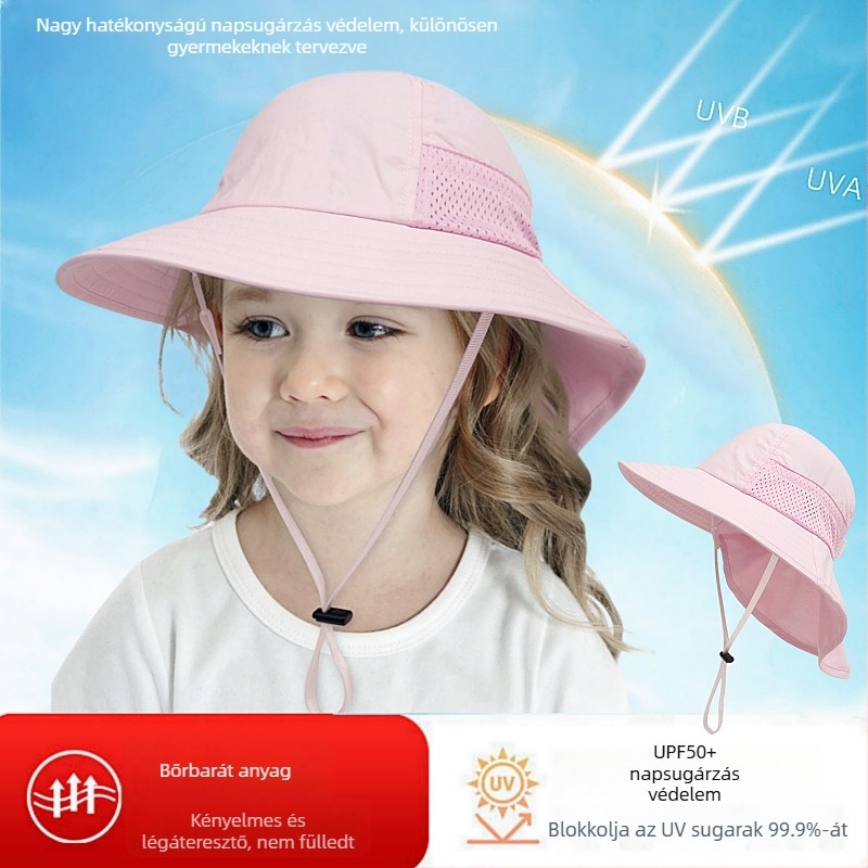Nyári gyerek napkalap baba babakalap napkalap vékony napkalap fiúknak és lányoknak nagy karimájú halászkalap