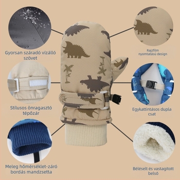 Gyerek síkesztyű, határokon átnyúló, újszülött, gyorsan száradó szövetkesztyű, gyapjúbéléssel, vastagított, vízálló, meleg kesztyű