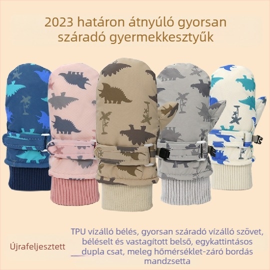 Gyerek síkesztyű, határokon átnyúló, újszülött, gyorsan száradó szövetkesztyű, gyapjúbéléssel, vastagított, vízálló, meleg kesztyű