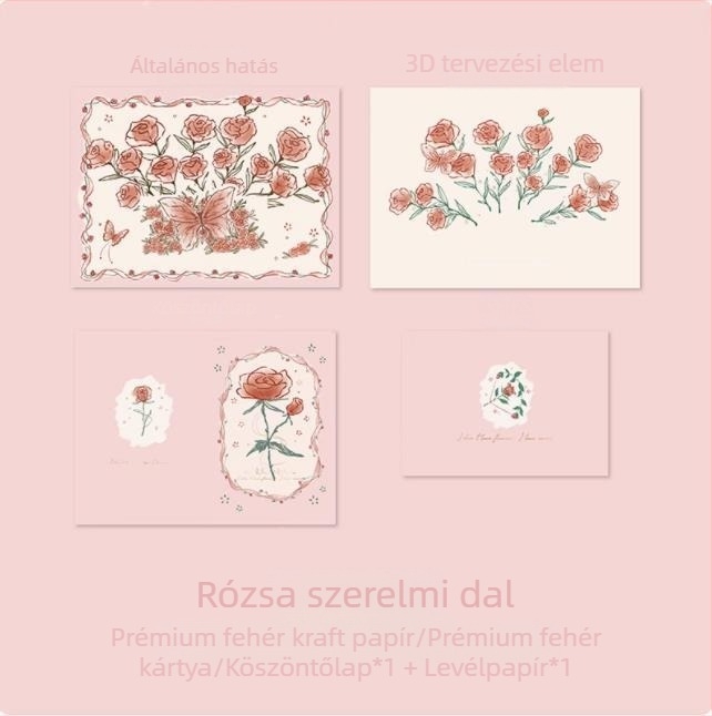3 hüvelykes egyszerű és elegáns kártya, csúcskategóriás, forró arany ajándék tanárnapi szerelmes üdvözlőlap és születésnapi rózsa háromdimenziós szerelmeskönyv