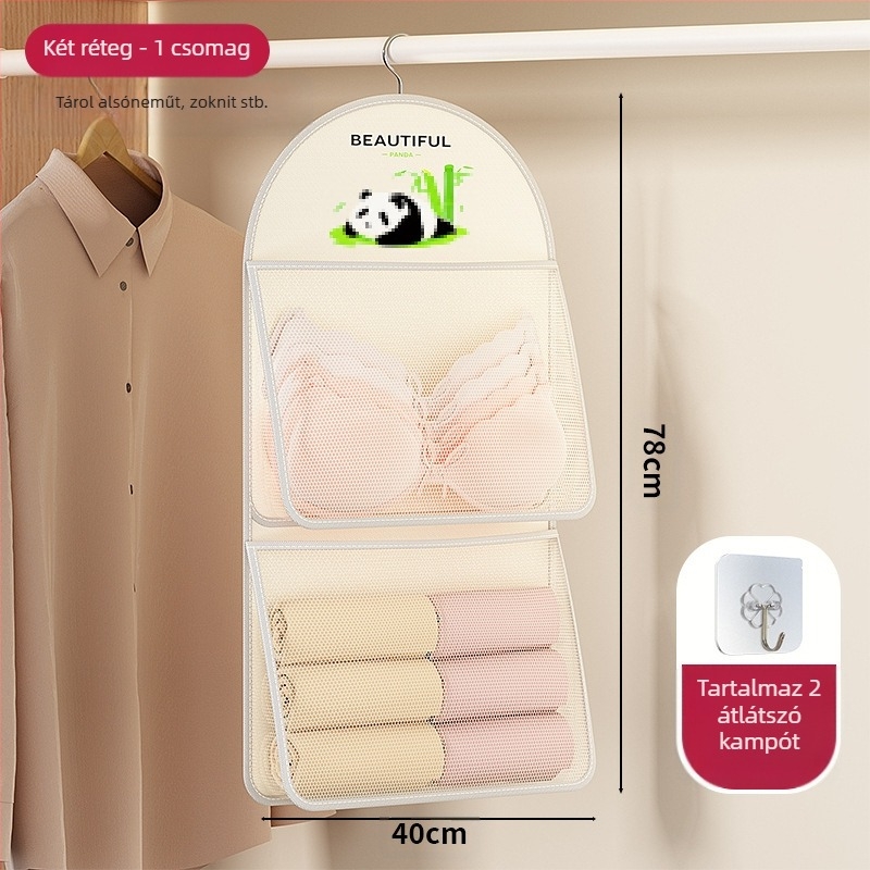 Houndstooth tárolódoboz ruhákhoz, otthoni ruhásszekrény összecsukható tárolódoboz beépített PP táblával, nagy kapacitású ruharendező