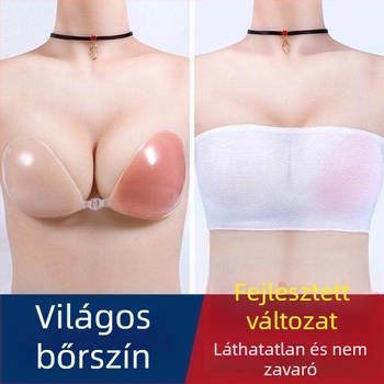 Új szilikon melltartó láthatatlan push-up melltartófolt vastagított emeléssel pánt nélküli szexi melltartó menyasszonyi ruha női melltartó