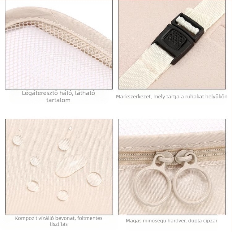 Vízálló utazótáska, ruhákhoz való poggyásztároló táska, utazási multifunkcionális ruhacsomag hordozható tárolótáska