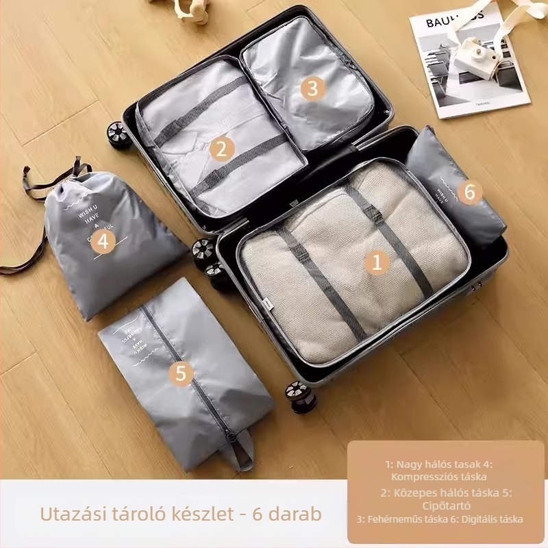 Vízálló utazótáska, ruhákhoz való poggyásztároló táska, utazási multifunkcionális ruhacsomag hordozható tárolótáska