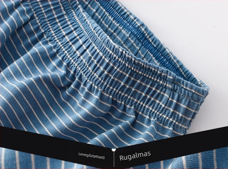Dropshipping férfi alsónemű tiszta pamut laza szabású nyílnadrág nyári ifjúsági boxeralsó csíkos nyílnadrág