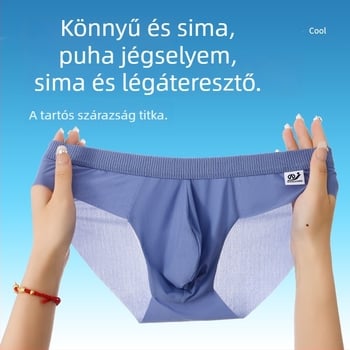 A háló nyári jégselyemből készült, hűvös, selymes alsónemű, férfi alsónemű, alacsony derekú, könnyű, lélegző, magas rugalmas, U alakú, domború belül.