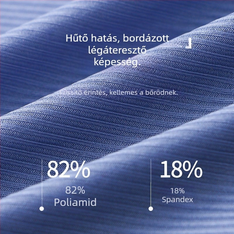 A háló nyári jégselyemből készült, hűvös, selymes alsónemű, férfi alsónemű, alacsony derekú, könnyű, lélegző, magas rugalmas, U alakú, domború belül.