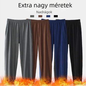 Középkorú apuka plusz kövér és megnagyobbított bő bársony alsónadrág kövér férfiaknak téli polár béléssel és vastagított hétköznapi meleg nadrág