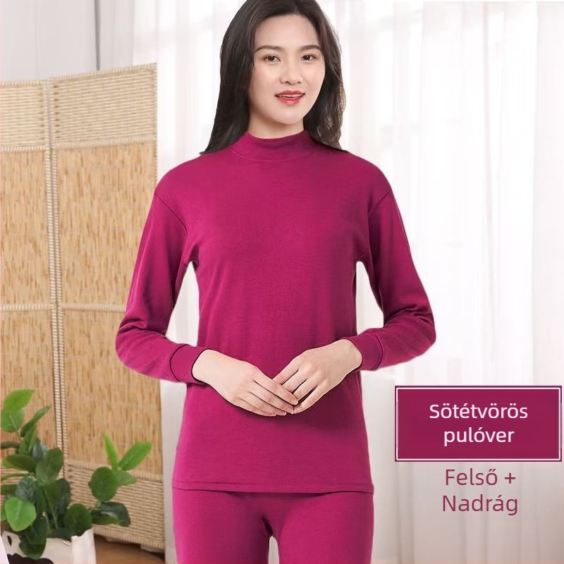 Őszi és téli férfi tiszta pamut termo alsónemű szett, női termo alsónemű, pamut pulóver, kötöttáru, vastagított a melegért