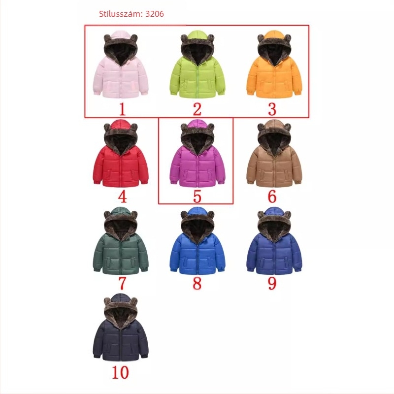 Új stílusú, egyszínű fülbevalók fiúknak és lányoknak, koreai stílus, megfordítható zsebek, rövid pamut felsőruházat, gyermekruházat, dzsekik nagykereskedelemben