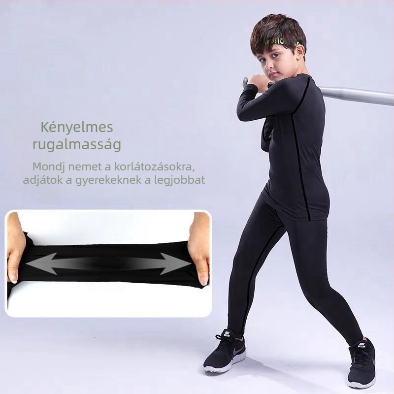Gyerek harisnyanadrág, edzőruházat, őszi és téli sportruha, overál, kosárlabda, foci, gyorsan száradó ruhák, fiúknak és fiúknak való fitneszruhák