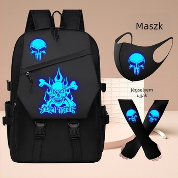 Ghost Dance világító iskolatáska fiúknak és lányoknak, 3-6. osztályosoknak, divatos, menő, nagy kapacitású hátizsák diákoknak