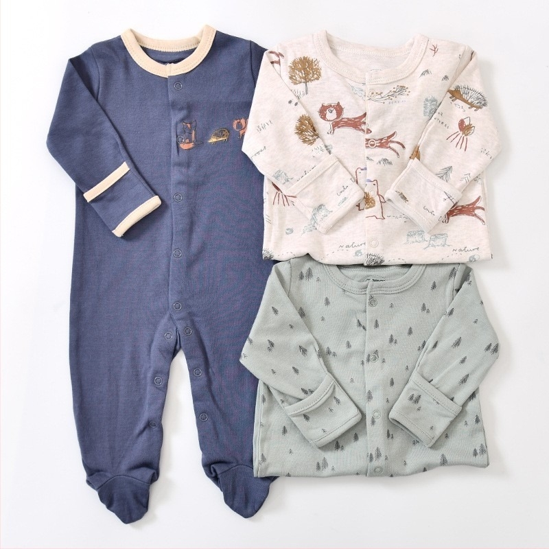 Dropshipping Export Gyerekruházat Tavaszi & Őszi Baba Jumpsuit Hosszú Ujjú Lábtakaró Romper Pizsama Újszülött Ajándékdoboz 1