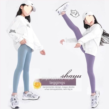 Gyerek cápanadrág lányoknak, vékony felsőruházat, karcsúsító, táncos, magas derekú, rövidített jóganadrág