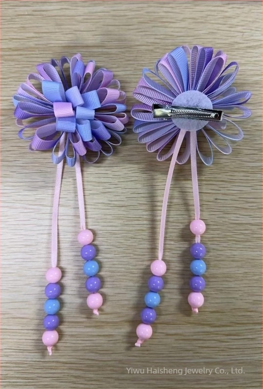 Határokon átnyúló robbanások lányoknak aranyos göndör gombóc bojtos hajcsattal színes buborék virág bordás hajvirág hajcsat