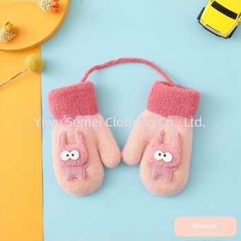 Gyerek kesztyűk kötött kesztyűk gyapjú kesztyűk őszi és téli meleg kesztyűk vastagított nagykereskedelem