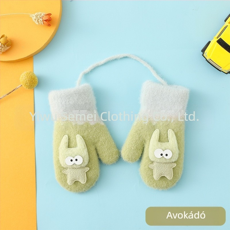 Gyerek kesztyűk kötött kesztyűk gyapjú kesztyűk őszi és téli meleg kesztyűk vastagított nagykereskedelem