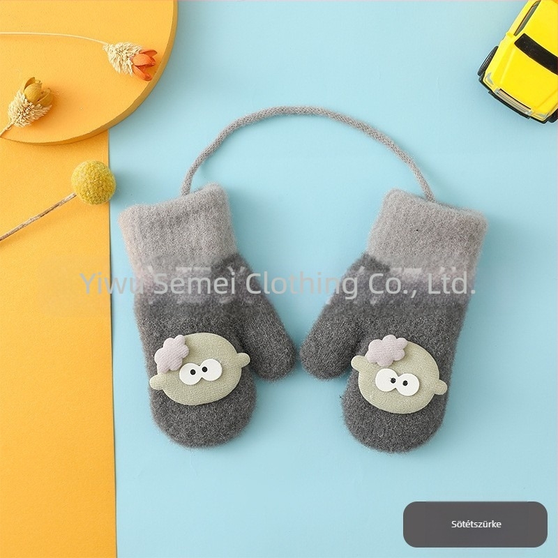 Gyerek kesztyűk kötött kesztyűk gyapjú kesztyűk őszi és téli meleg kesztyűk vastagított nagykereskedelem