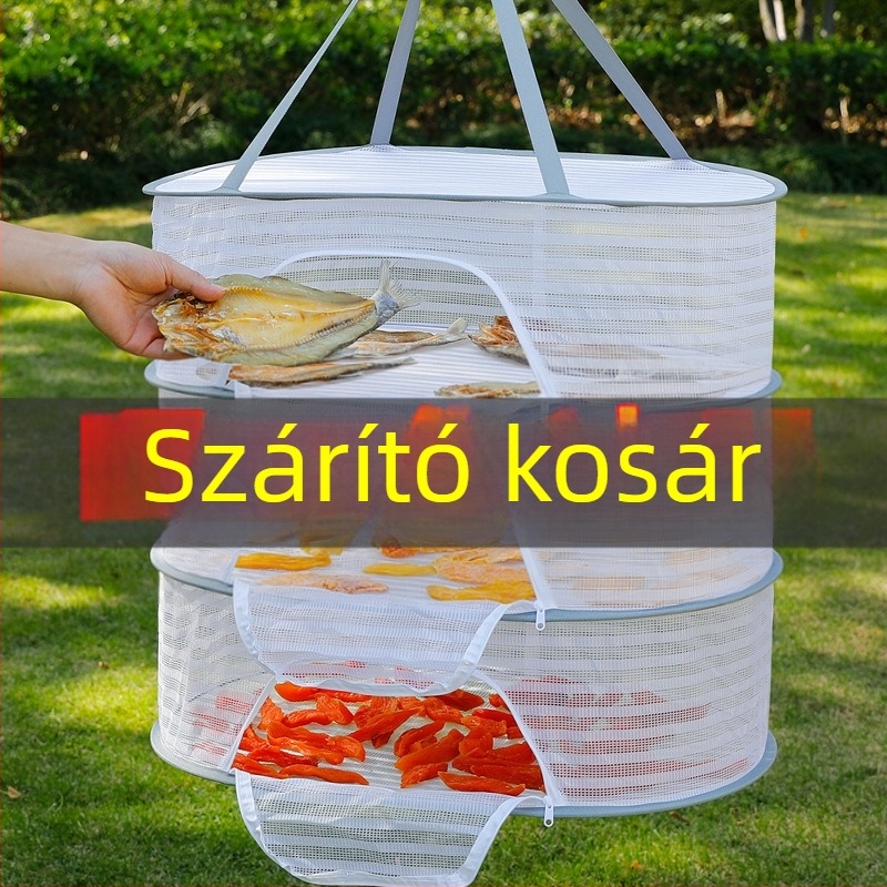 Szárított hal légyvédő háló szárazáru háló háztartási erkély szárítókosár élelmiszer-szárító edények szárítása élelmiszer-szárító kosár állvány