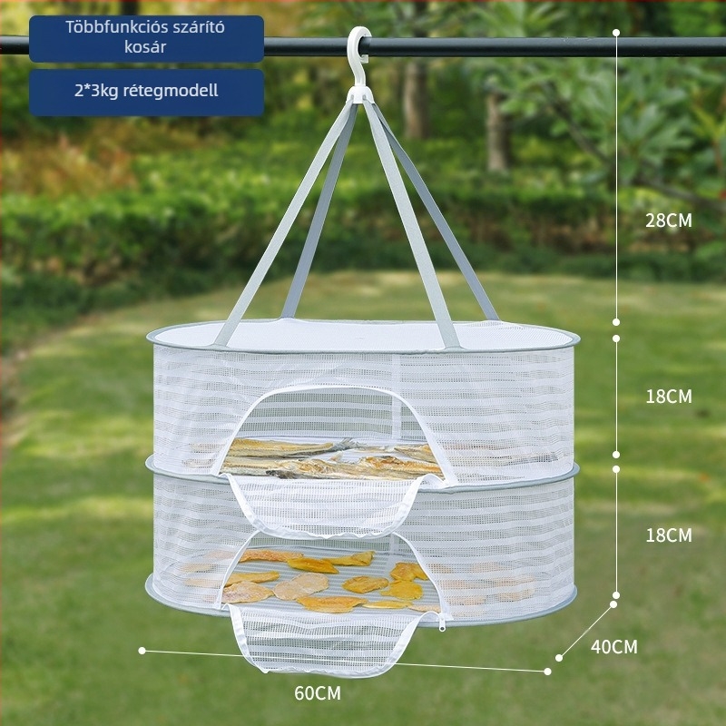 Szárított hal légyvédő háló szárazáru háló háztartási erkély szárítókosár élelmiszer-szárító edények szárítása élelmiszer-szárító kosár állvány