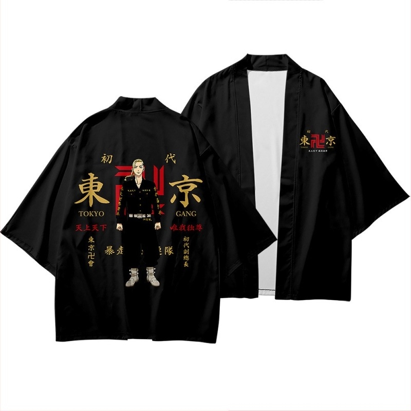 3D Anime Cos Népszerű Tokiói Bosszúállók Anime Periféria 3D Nyomtatott Kimono Köpeny Tollal Szőtt Pulóver