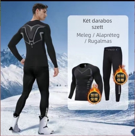 De bársony termo alsónemű férfi téli polár béléssel vastagított futó alsó hidegálló sport szűk őszi ruhák hosszú nadrág