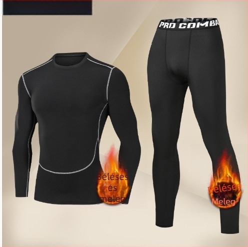 De bársony termo alsónemű férfi téli polár béléssel vastagított futó alsó hidegálló sport szűk őszi ruhák hosszú nadrág