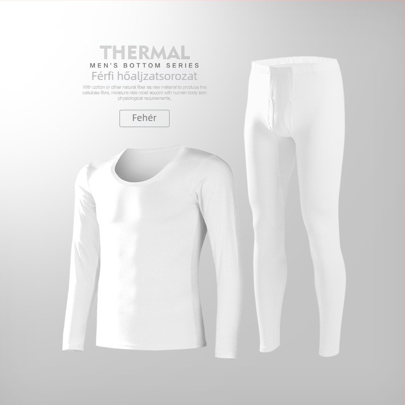Férfi modális termo alsónemű szett vékony őszi ruhák és nadrág férfi karcsúsított ifjúsági egyszínű alap ultravékony alap