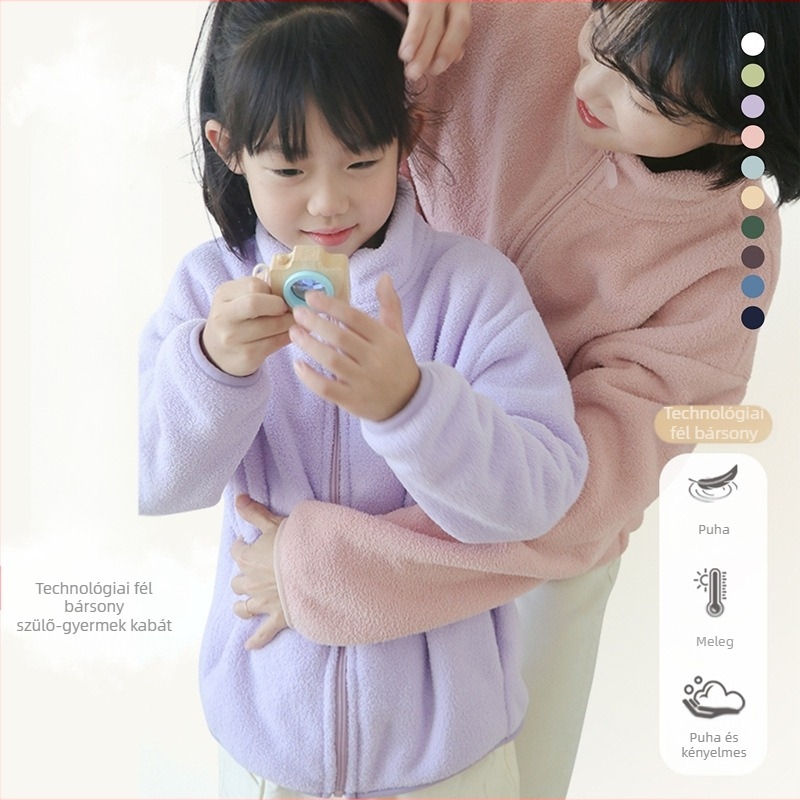 [Családi/szülői ruha] Puha! Nuo Ji Ji! Plüss, állógalléros, gyerekkabát, meleg felnőtt kabát, wy2301