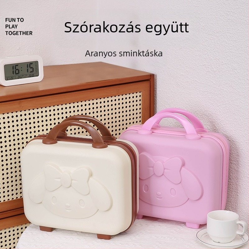 14 hüvelykes férfi és női gyermek bőrönd rajzfilmmintás bőrönd tárolótáska doboz szuvenír PP kozmetikai tok nagy kapacitású