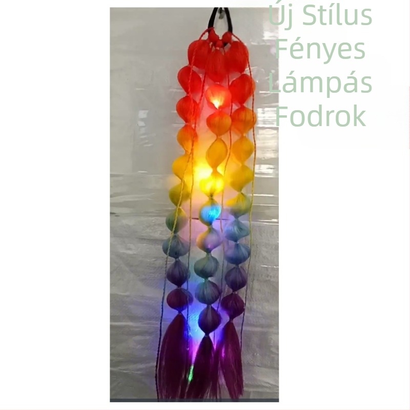 raktáron Internet Celebrity Artifact Lantern Buborék Csavart Fonat Divatos Női Utcai Lövés Stílusú Hosszú Kézzel Fonott Lófarok Paróka