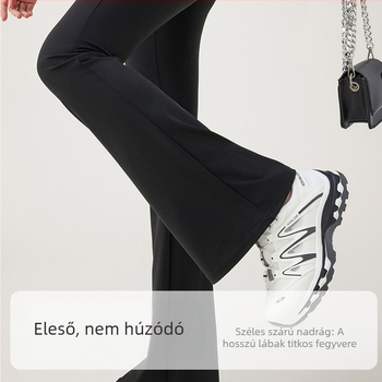 Női Ice Silk magas derékú, enyhén bővülő szárú Shark-stílusú nyári könnyű jóga nadrág