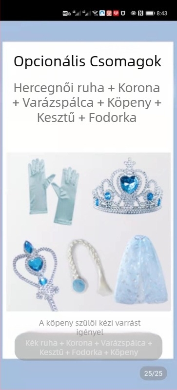 Lányok hercegnő Anna Jégvarázs Nyári Új Halloween Születésnapi Ruha Jelmez Szuper Tündér Gyönyörű Western Stílus