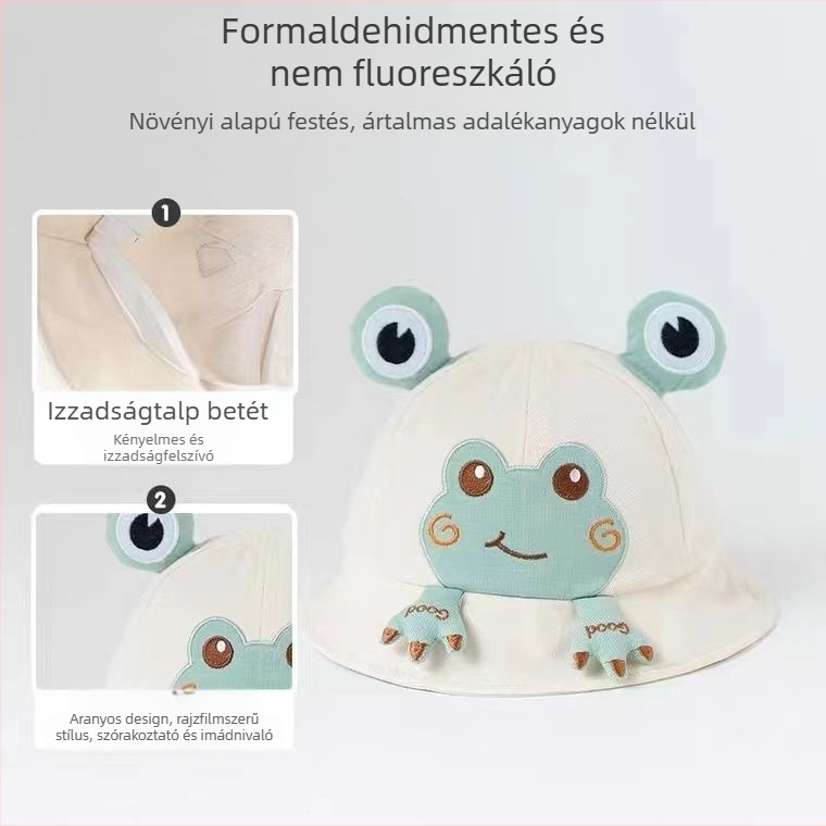 Aranyos kis béka baba sapka tavaszi és őszi vékony napellenző gyermek naptej sapka utazó fiúknak és lányoknak gyermek naptej sapka